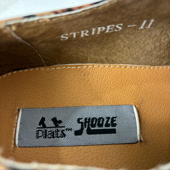 Vintage Tan Gold Zebra Oxford Formal Dress Shoe Rare OOAK NWOT - Picture 10 of 12